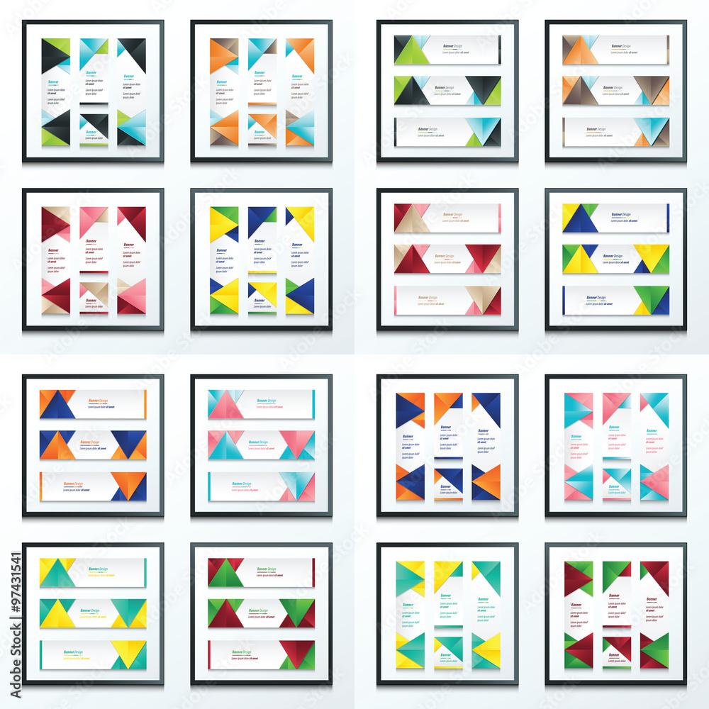 Fototapeta premium set of abstract banner 16 item