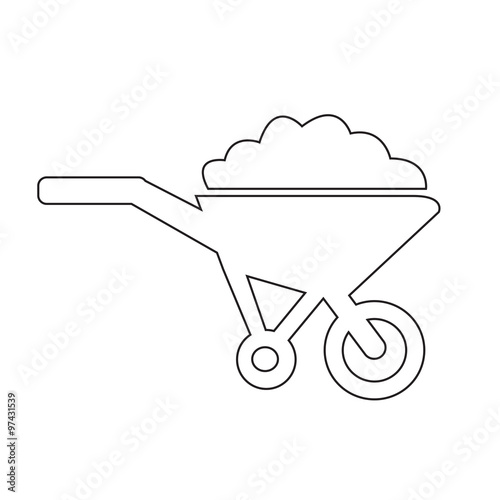 Wheelbarrow cart icon symbol Illustration