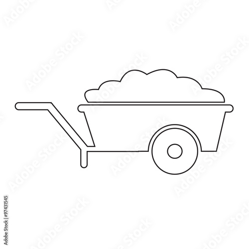 Wheelbarrow cart icon symbol Illustration