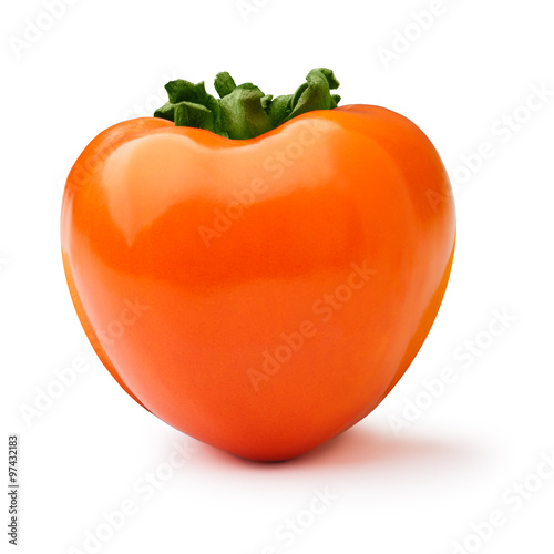 Whole persimmon isolated photo