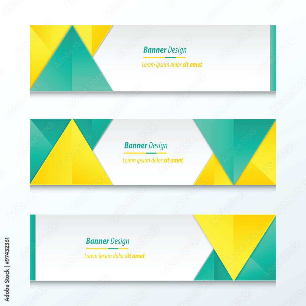 Fototapeta premium abstract banner design, green and yellow
