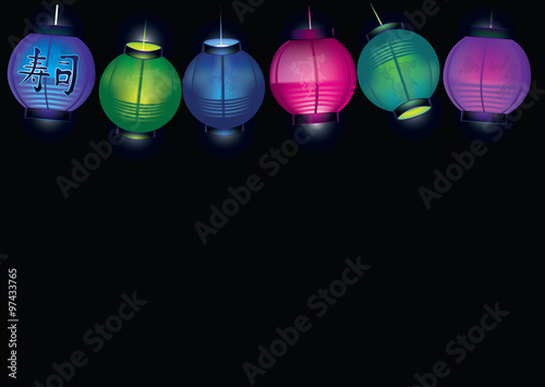 Chinese paper lantern garland