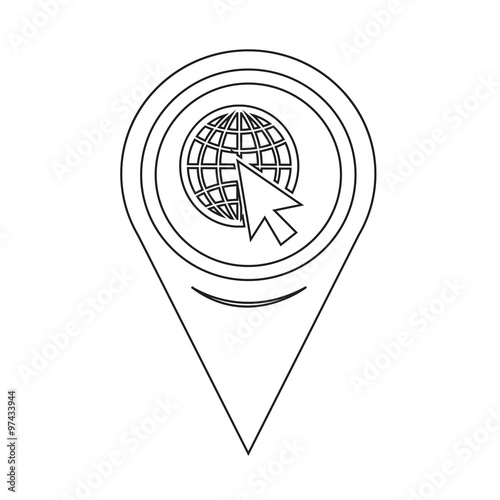 Map Pin Pointer go to web icon