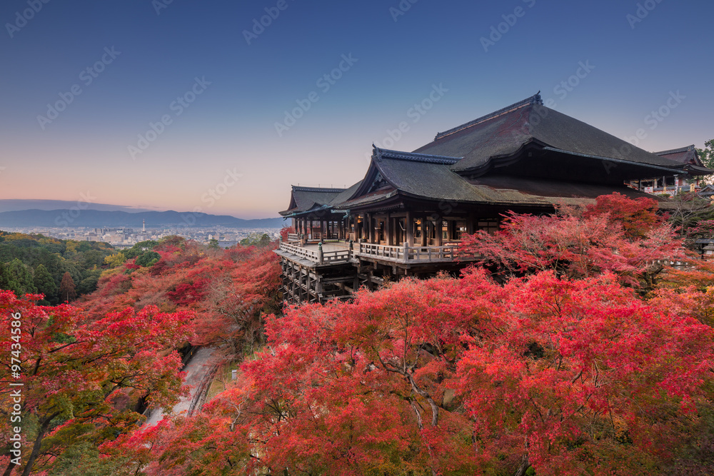 Naklejka premium Świątynia Kiyomizu jesienią