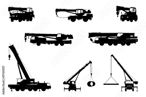 Set Crane Silhouette on a white background.