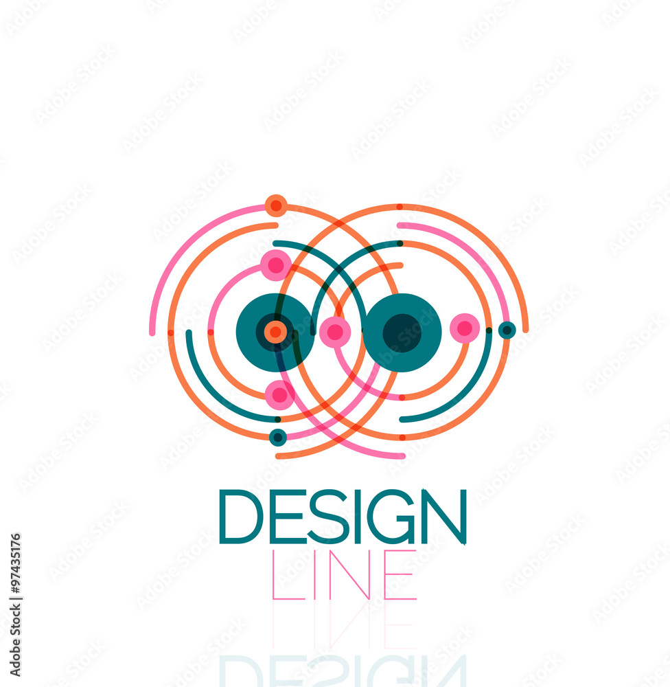 Vector swirl and circles outline minimal abstract geometric logo Vector swirl and circles outline minimal abstract geometric logo