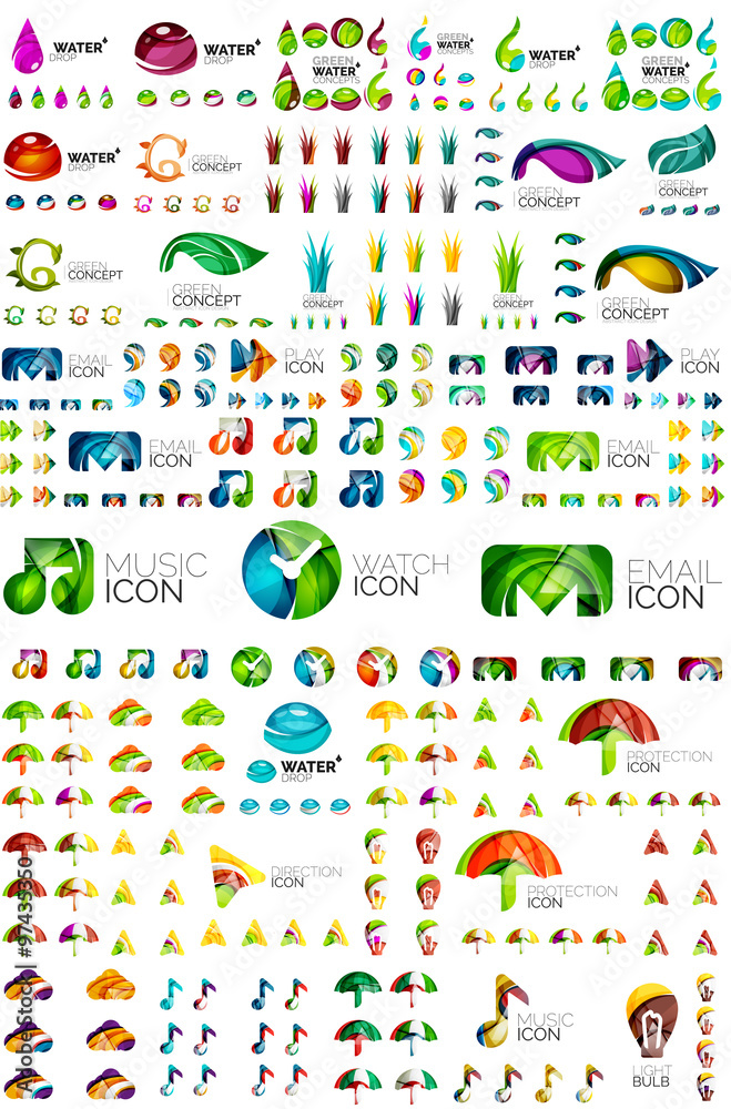 Logo mega collection, abstract geometric business icon set Logo mega collection, abstract geometric business icon set