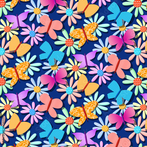 seamless repetitive pattern with butterflies