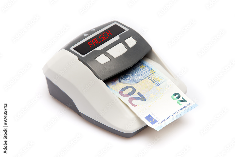 Wunschmotiv: Neuer 20 Euro Geldschein im Geldprüfer Test Falschgeld #97435743
