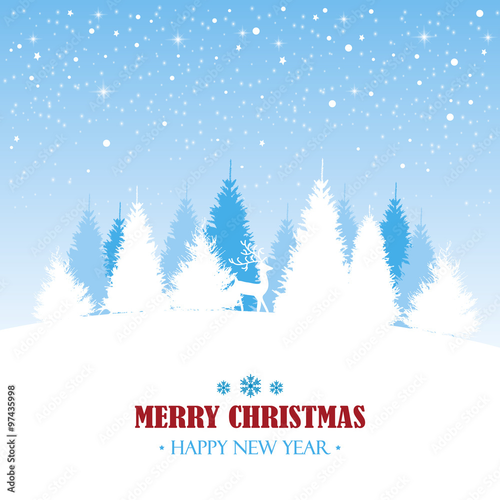 Christmas card, wishes, winter landscape Christmas card, wishes, winter landscape