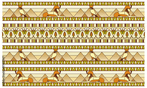 Pattern with ancient Egyptian symbols