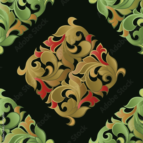 Fototapeta Naklejka Na Ścianę i Meble -  Seamless pattern  on a dark background