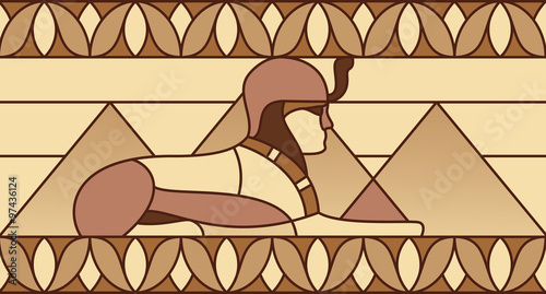 Pattern with ancient Egyptian symbols