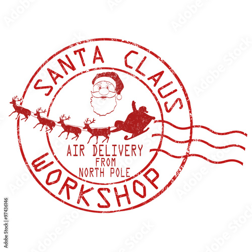 Santa Claus workshop stamp