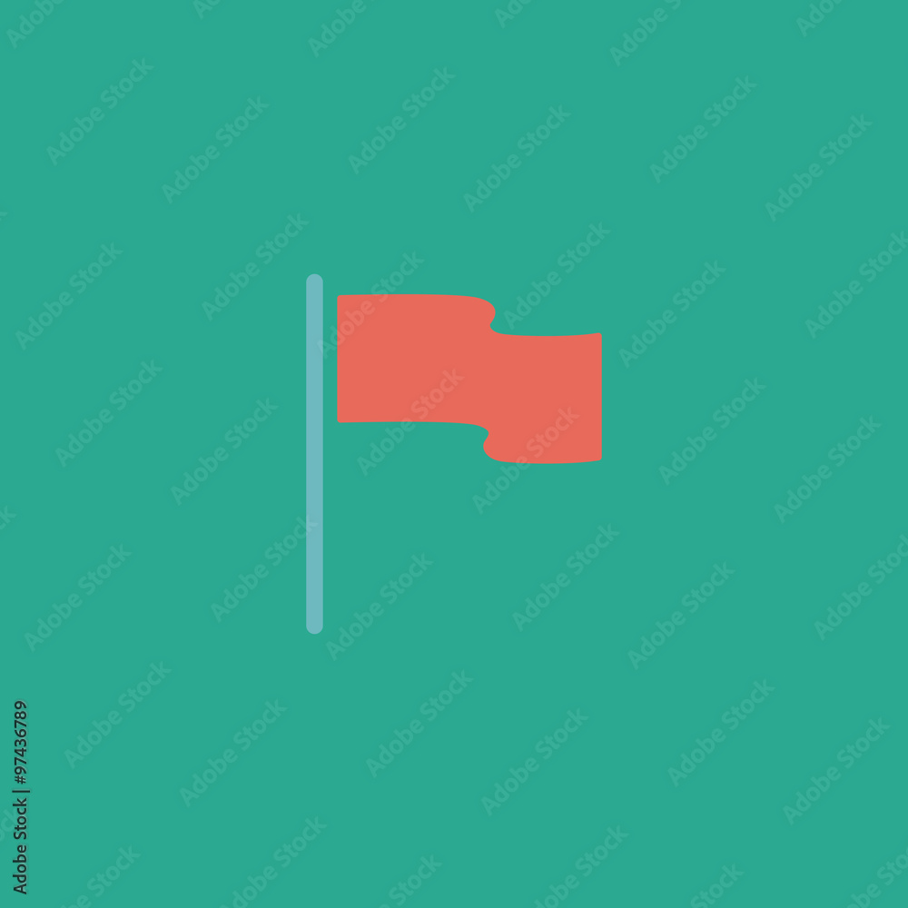 Flag icon. Location marker symbol. Flat design style. Flag icon. Location marker symbol. Flat design style.