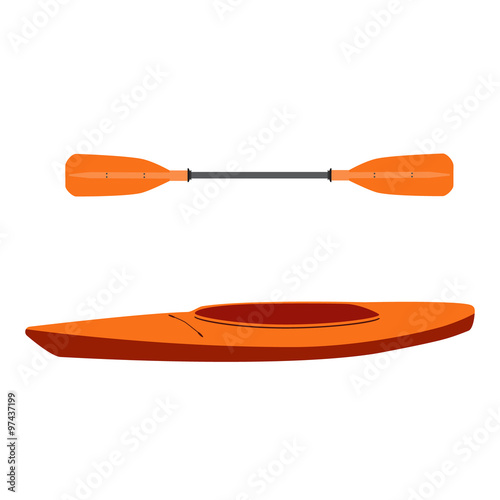 Kayak and oar