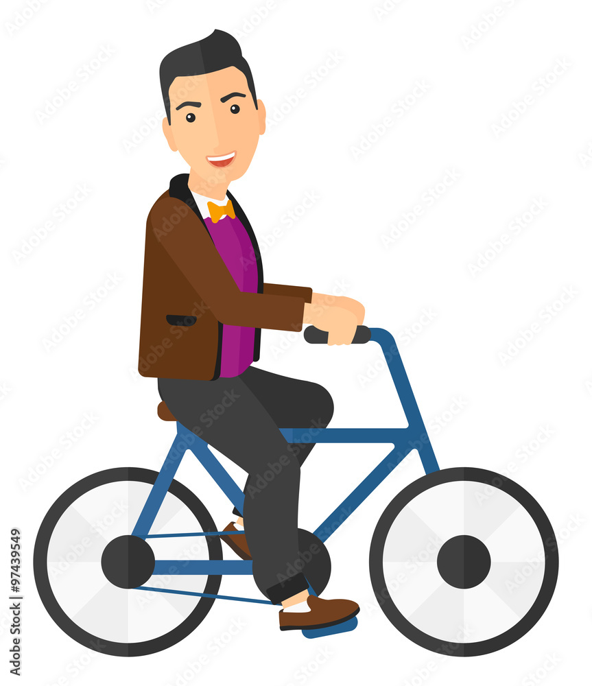 Man riding bicycle. Man riding bicycle.