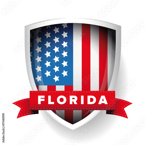 Florida and USA flag vector