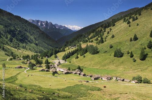 Dorf Casa di Viso in den Alpen, Italien, Ponte di Legno 