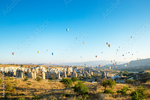 balloons flying over the cappadocia
