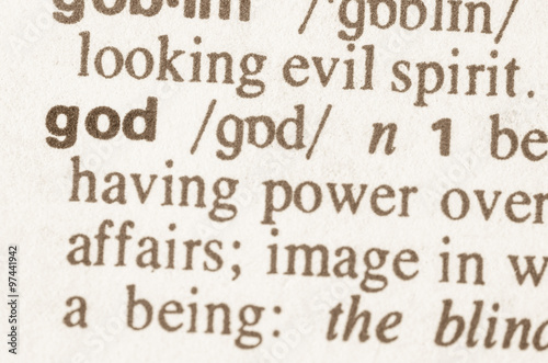 Dictionary definition of word god