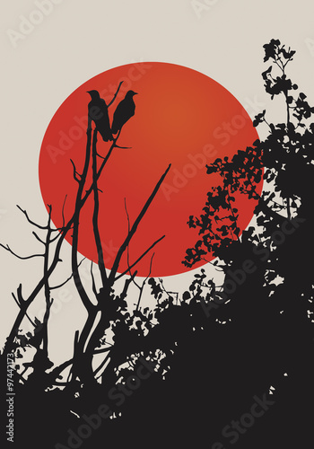 Crows on tree
