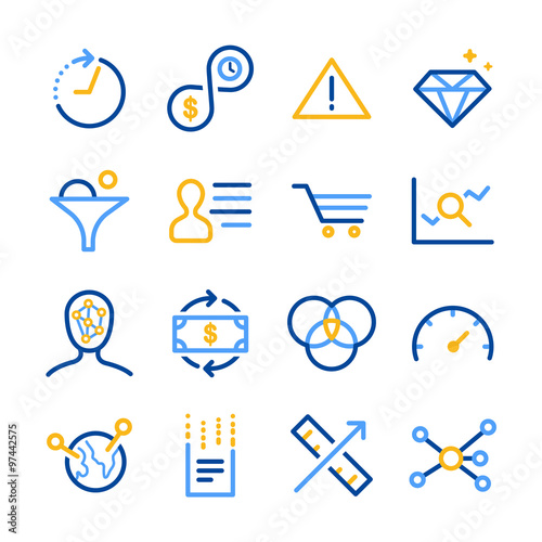 Analytics icons set photo