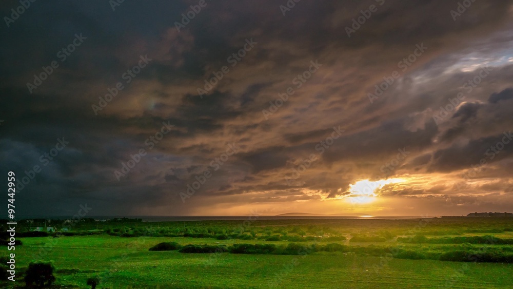 Storm dark clouds over field with green grass and trees. 4k. Time lapse Storm dark clouds over field with green grass and trees. 4k. Time lapse