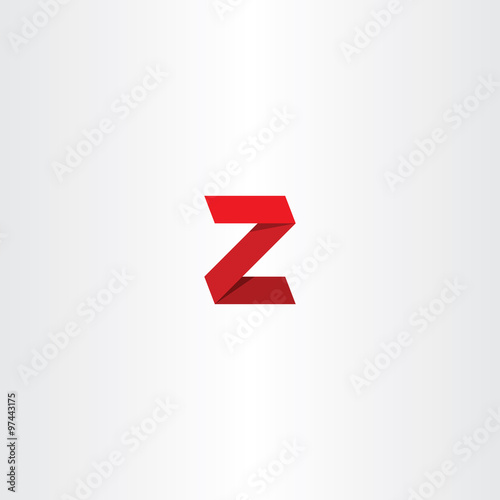 3d red vector logo letter z sign icon