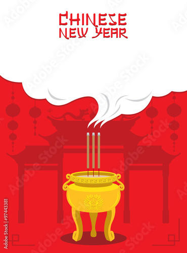 Chinese New Year, Joss Stick Pot Sacrifice God, Traditional Celebration, China