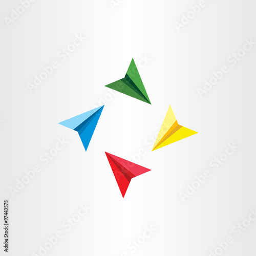 colorful paper airplanes vector plane