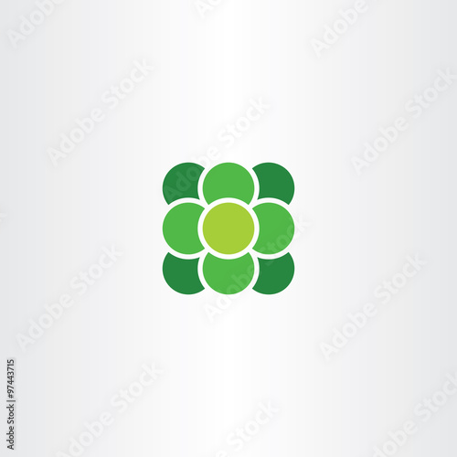 green atom suqare with circle logo vector icon