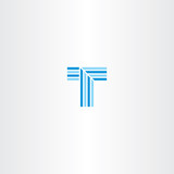letter t vector blue line logo