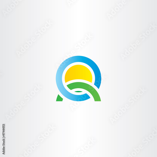 nature landscape icon letter q logo