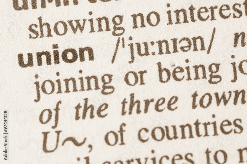 Dictionary definition of word union