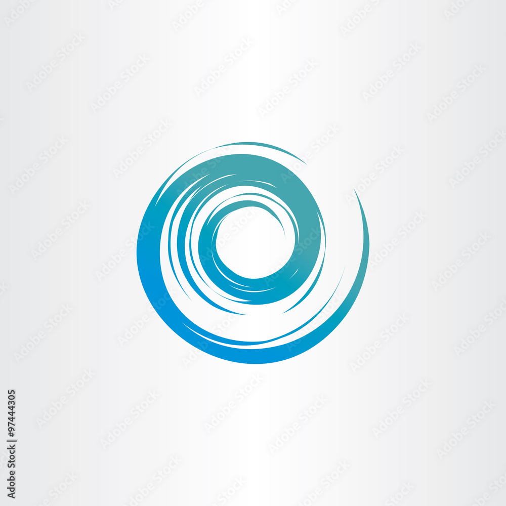 tornado blue water wave spiral vector circle background Stock Vector