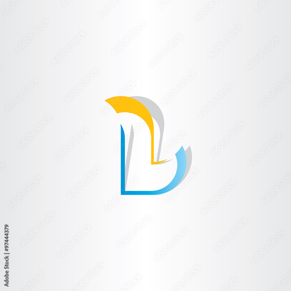 yellow blue logo letter l icon vector element yellow blue logo letter l icon vector element