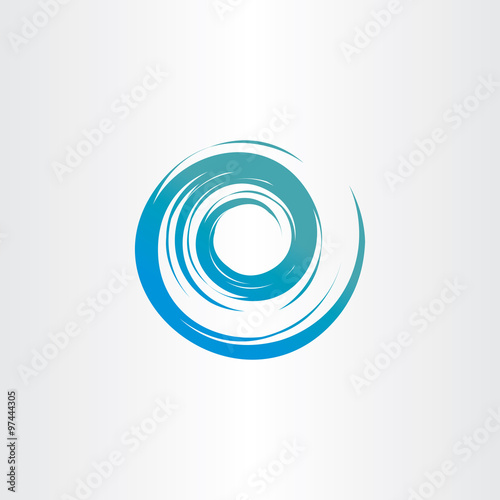 tornado blue water wave spiral vector circle background photo