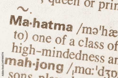 Dictionary definition of word Mahatma