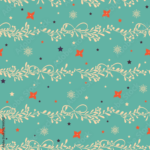 Pink Christmas Seamless Background 