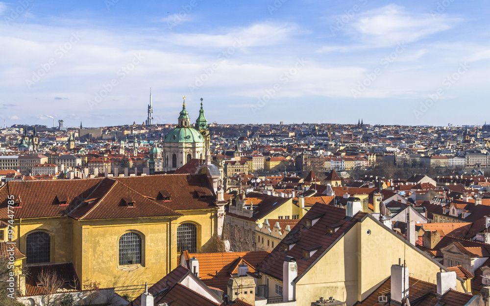 View on the city of Prague from castle hill