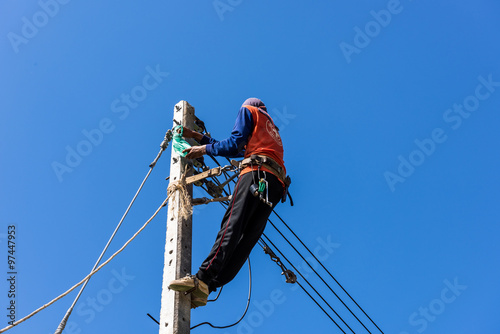 electric pole for install new cable on light poles