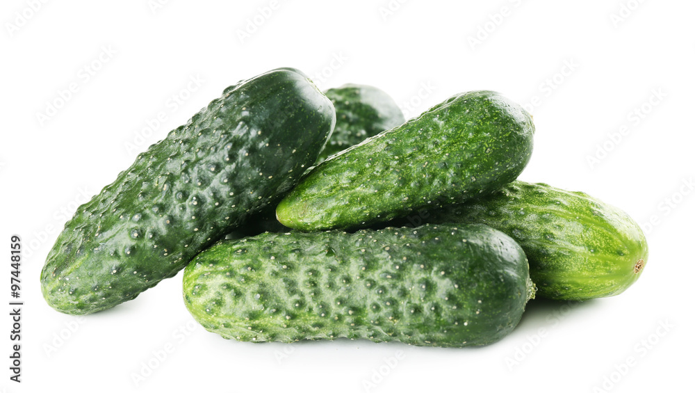 Ripe cucumbers isolated on white Ripe cucumbers isolated on white