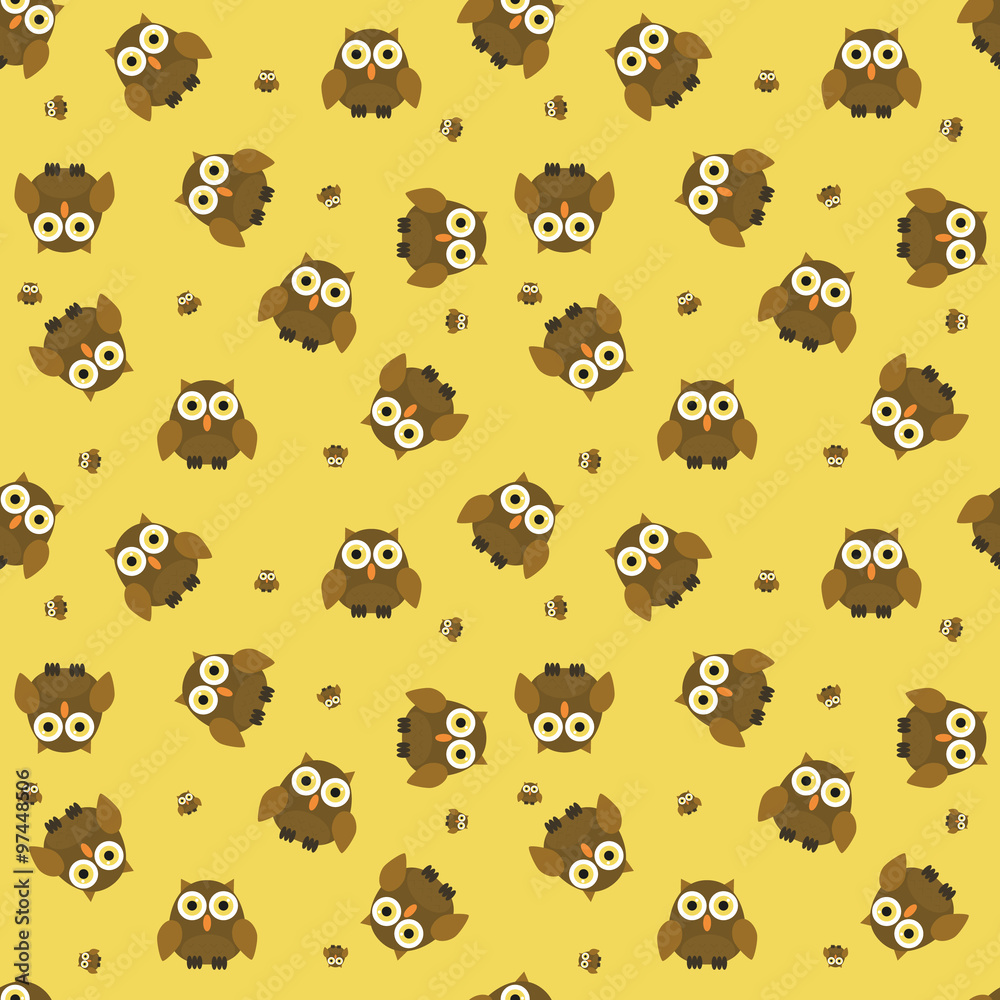 Seamless cartoon owl pattern Seamless cartoon owl pattern