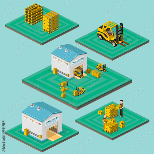 Warehouse vector illustration in the form of an isometric view