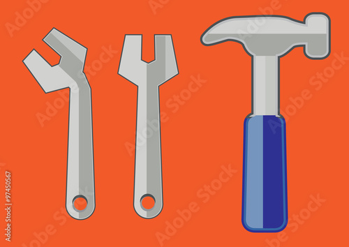 tools - hammer and spanner 