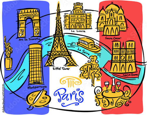 Paris Flag Map