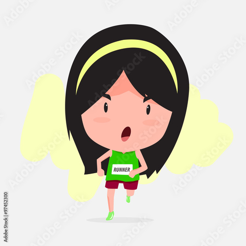 Cute cartoon character of marathon runner