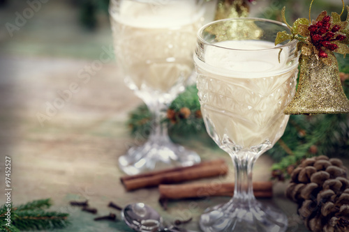 Christmas cocktail   - traditional eggnog 