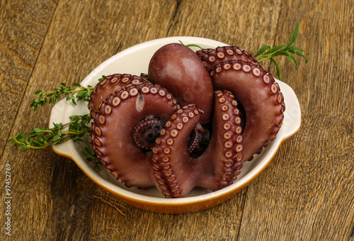 Boiled octopus